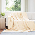 Überwurfdecke Creme 270 x 240 cm Fleece