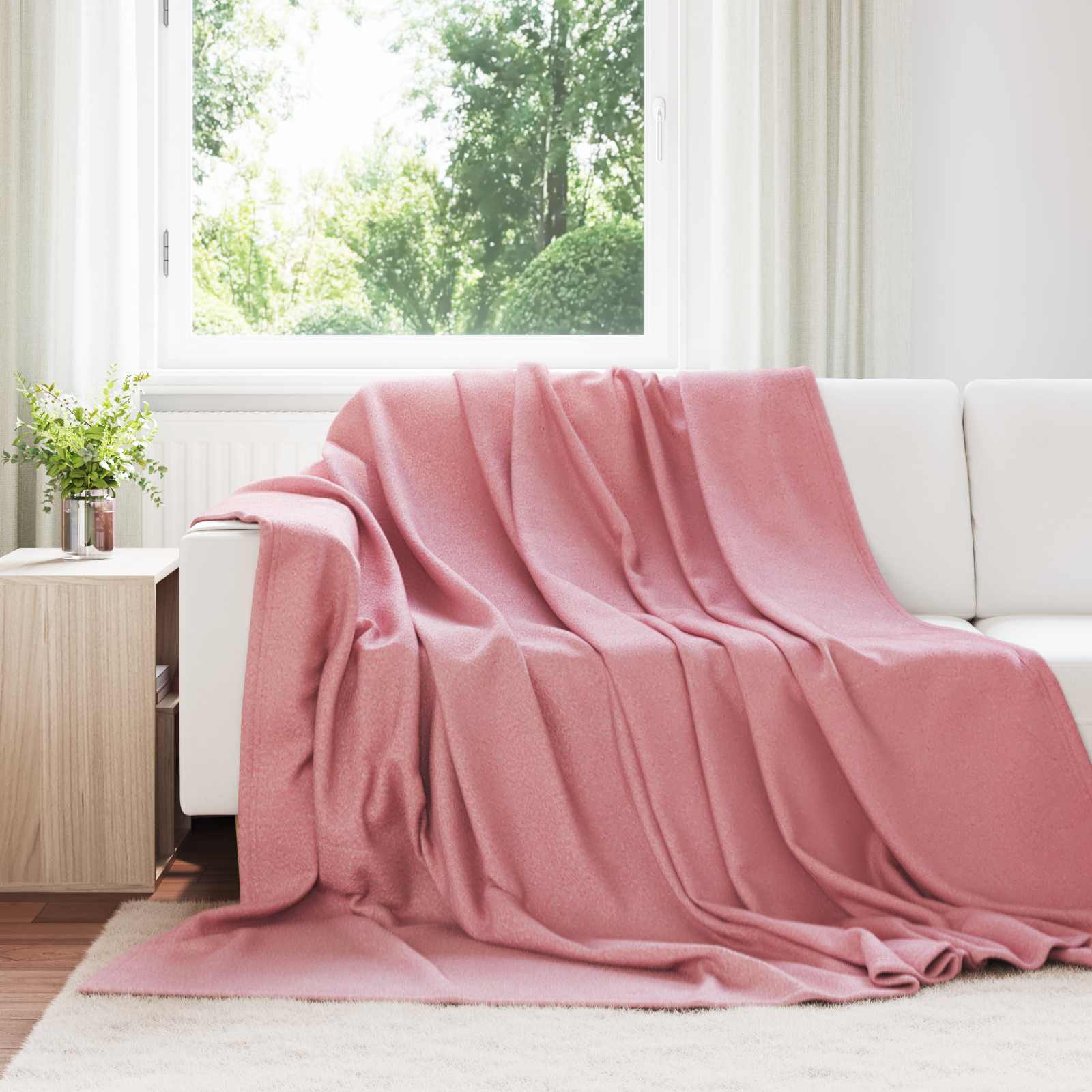 Überwurfdecke Rosa 240 x 220 cm Fleece