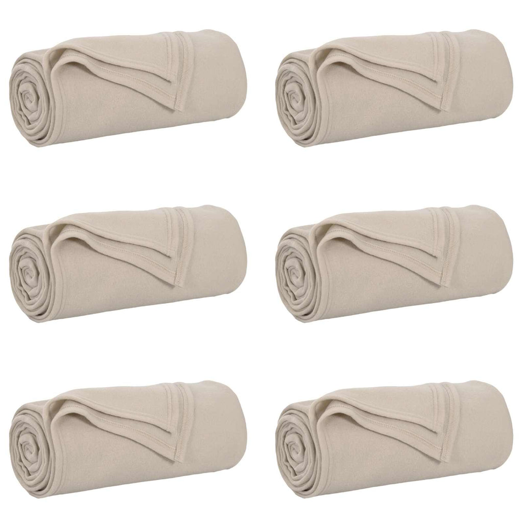 Wohndecken 6 pcs Beige 170 x 130 cm Fleece