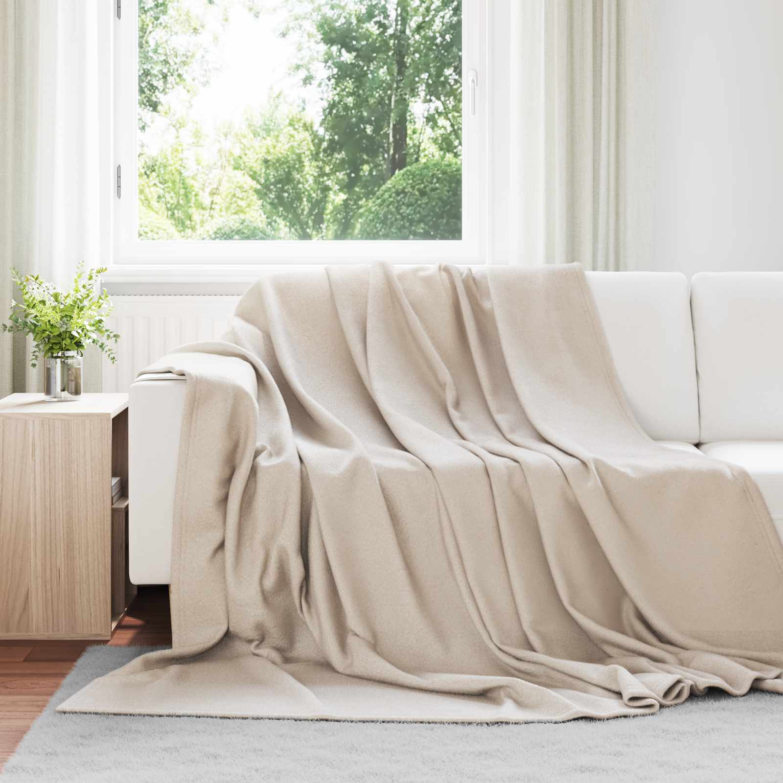 Wohndecken 6 pcs Beige 240 x 220 cm Fleece