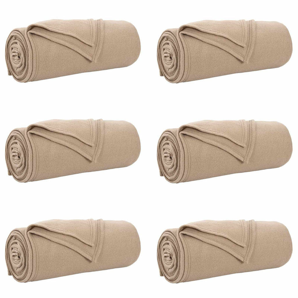 Wohndecken 6 pcs Kamel 240 x 220 cm Fleece