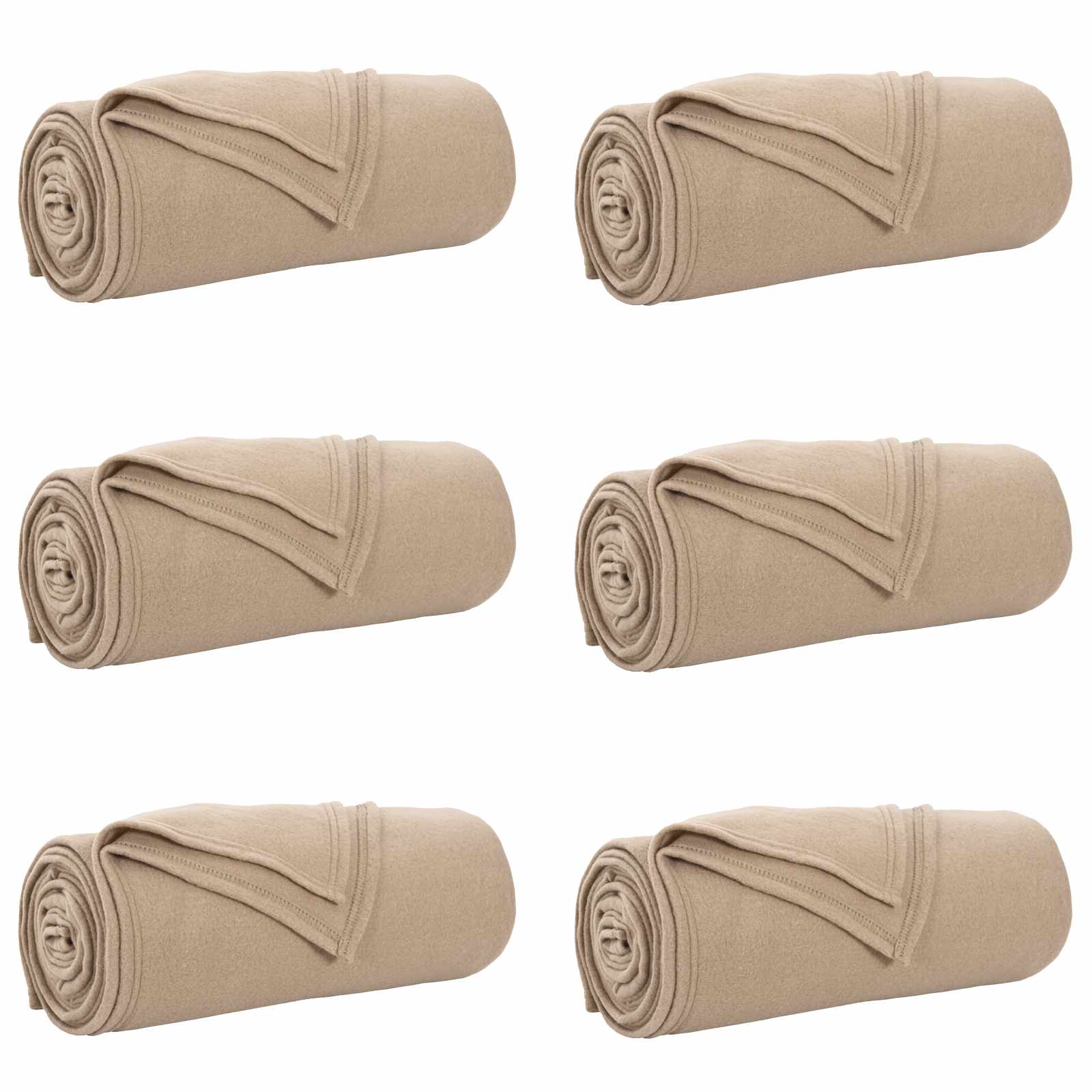 Wohndecken 6 pcs Kamel 270 x 240 cm Fleece