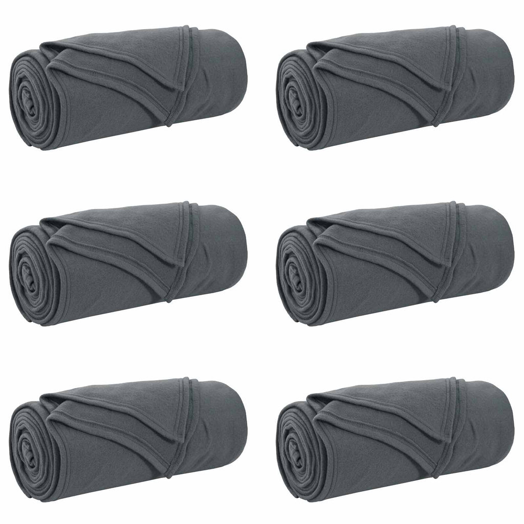 Wohndecken 6 pcs Dunkelgrau 170 x 130 cm Fleece