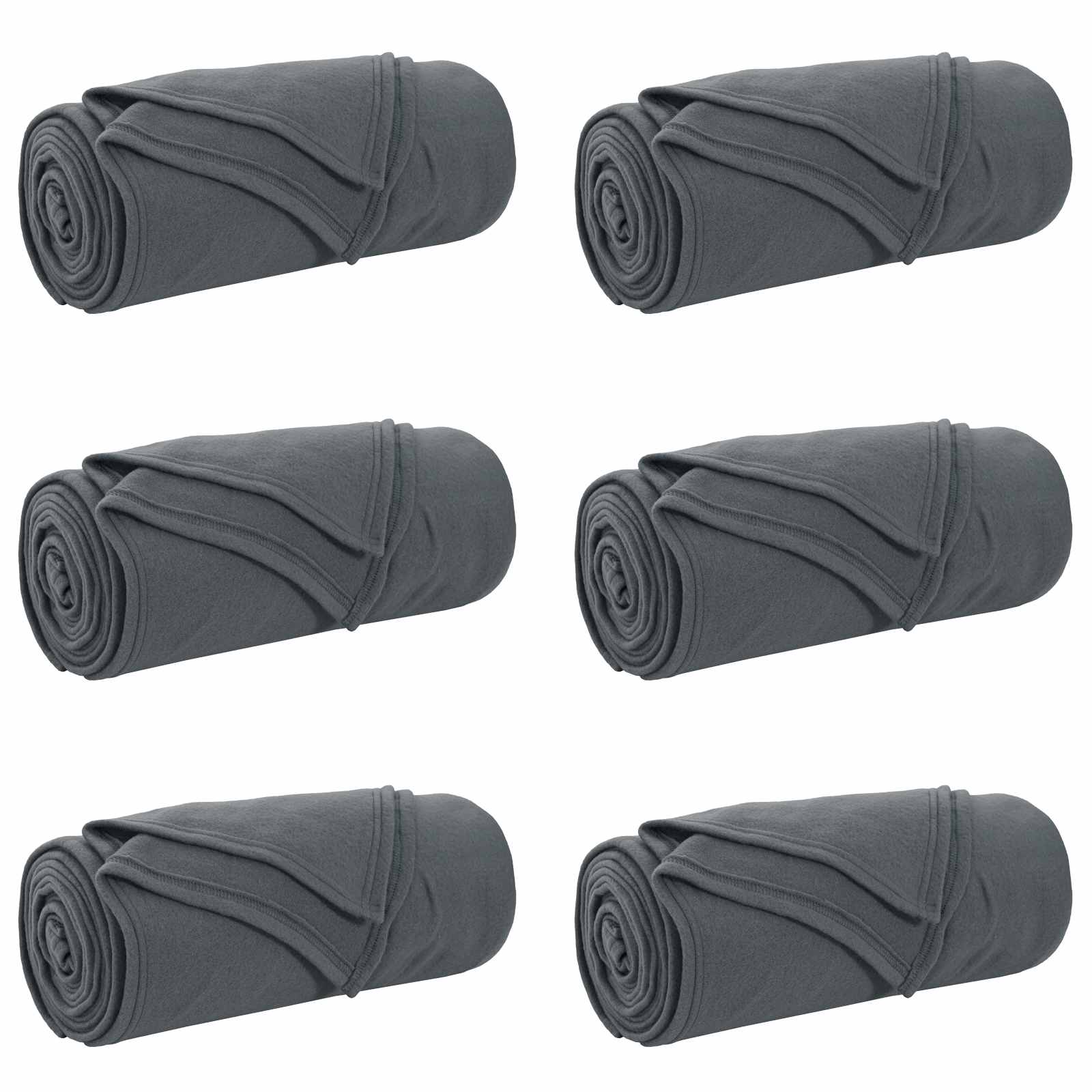 Wohndecken 6 pcs Dunkelgrau 240 x 220 cm Fleece