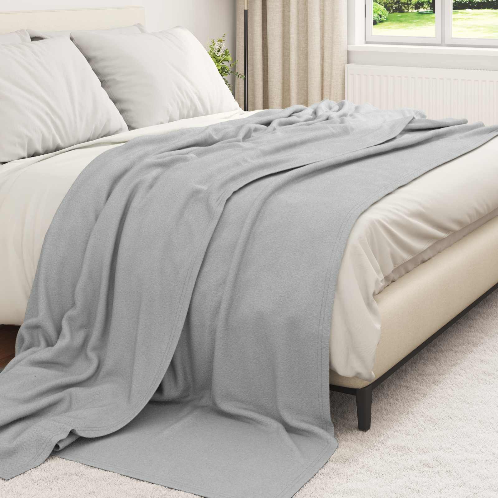 Wohndecken 6 pcs Grau 240 x 220 cm Fleece