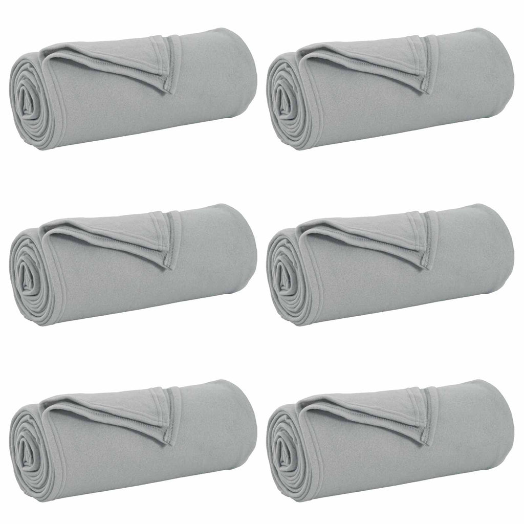 Wohndecken 6 pcs Grau 240 x 220 cm Fleece