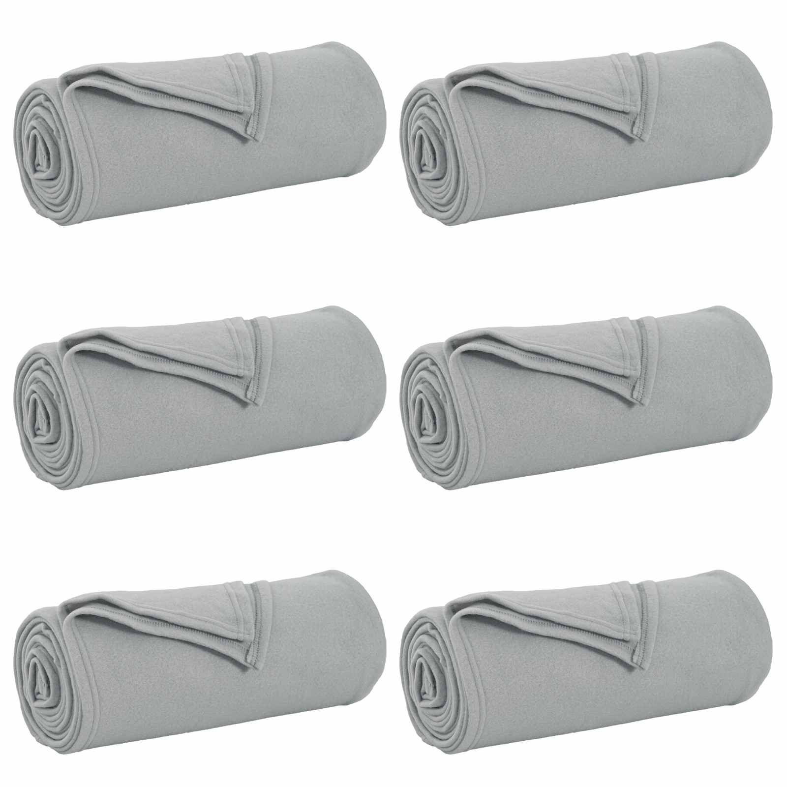 Wohndecken 6 pcs Grau 240 x 220 cm Fleece