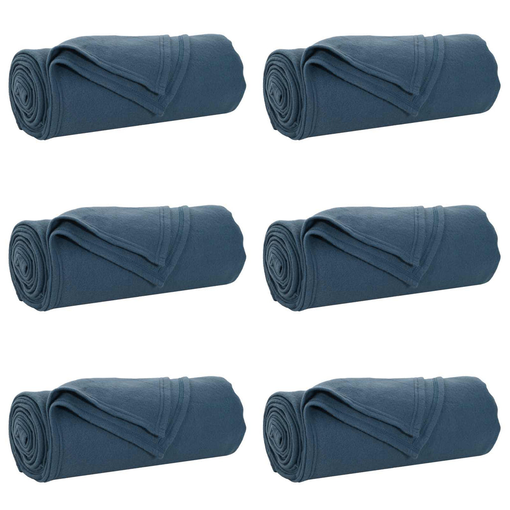 Wohndecken 6 pcs Marineblau 240 x 220 cm Fleece