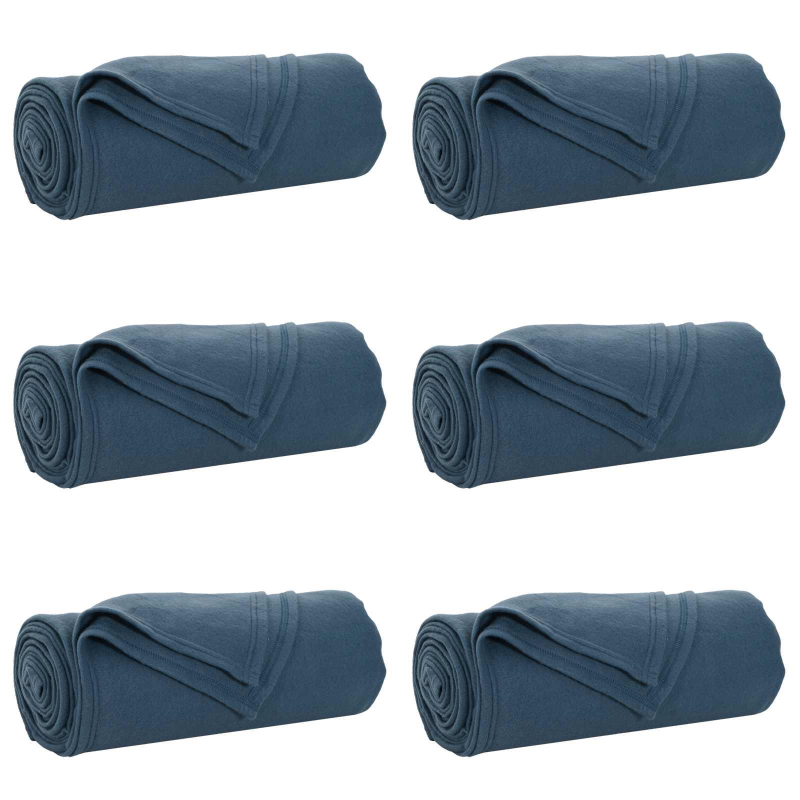 Wohndecken 6 pcs Marineblau 270 x 240 cm Fleece