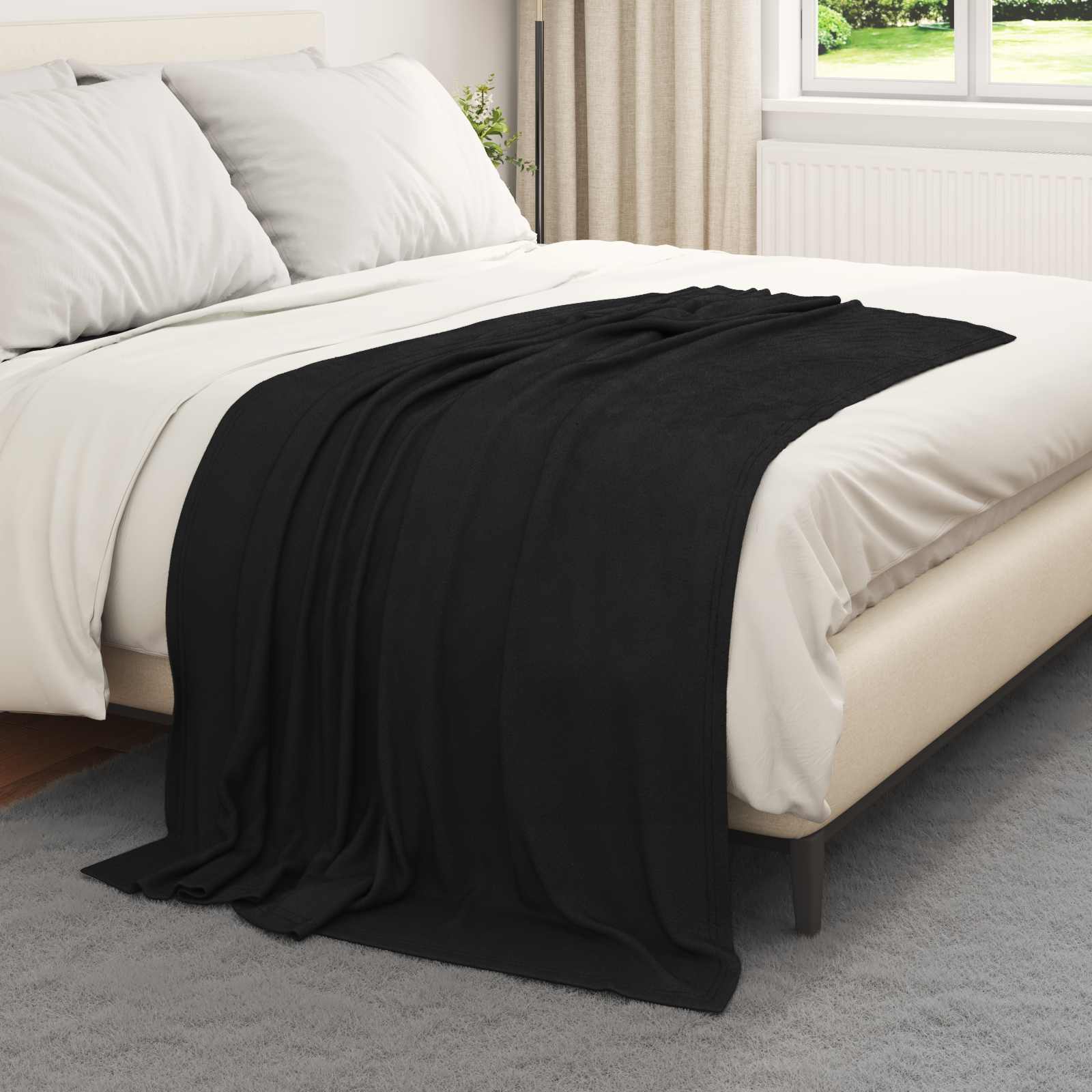 Wohndecken 6 pcs Schwarz 170 x 130 cm Fleece