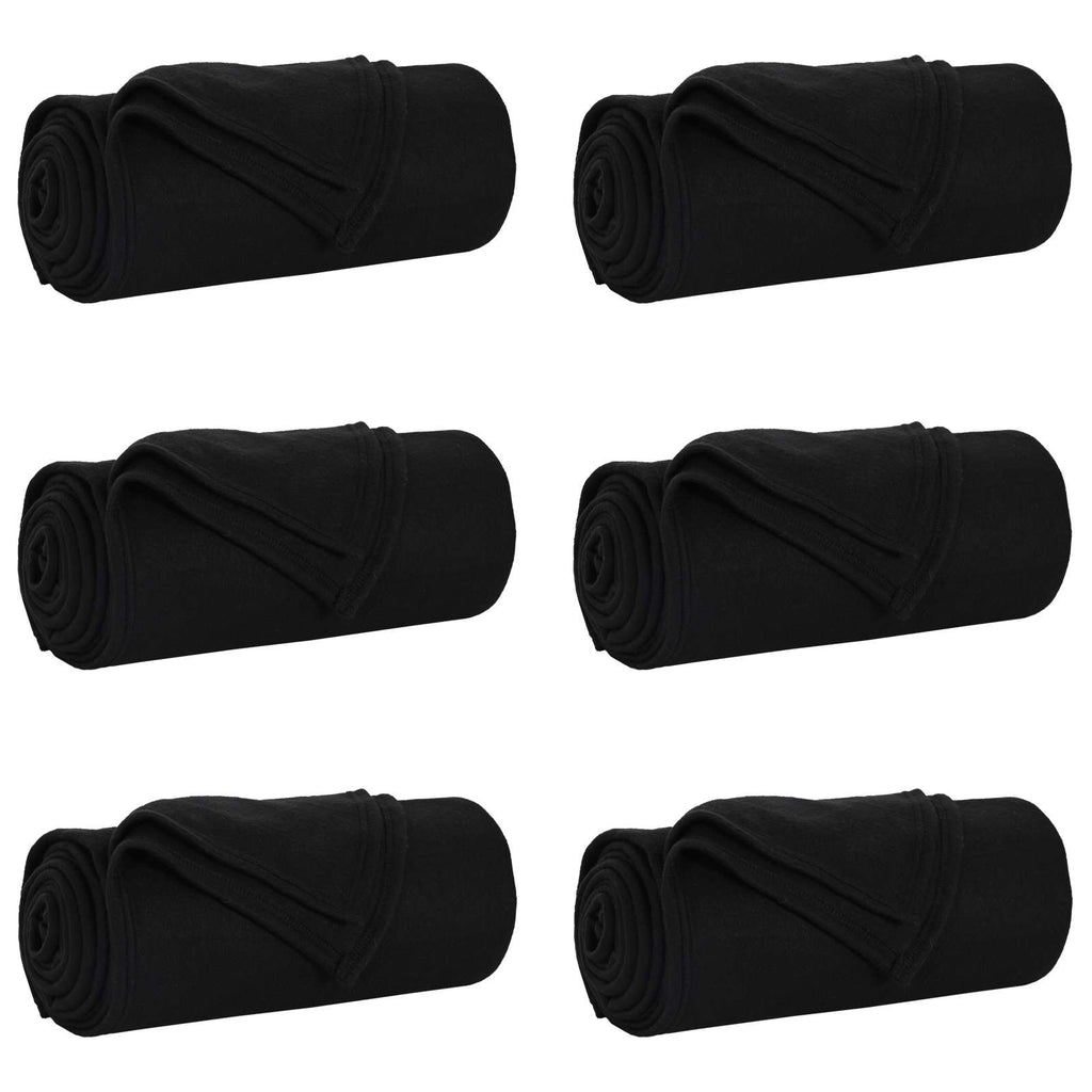 Wohndecken 6 pcs Schwarz 170 x 130 cm Fleece