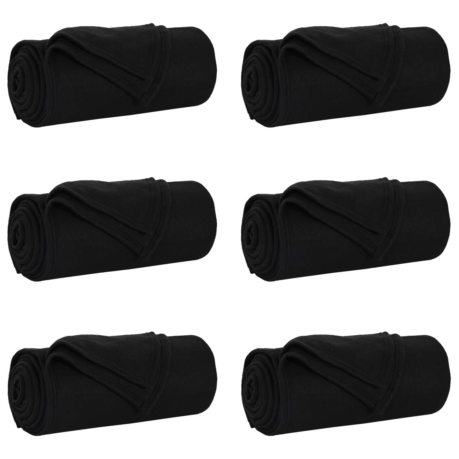 Wohndecken 6 pcs Schwarz 270 x 240 cm Fleece