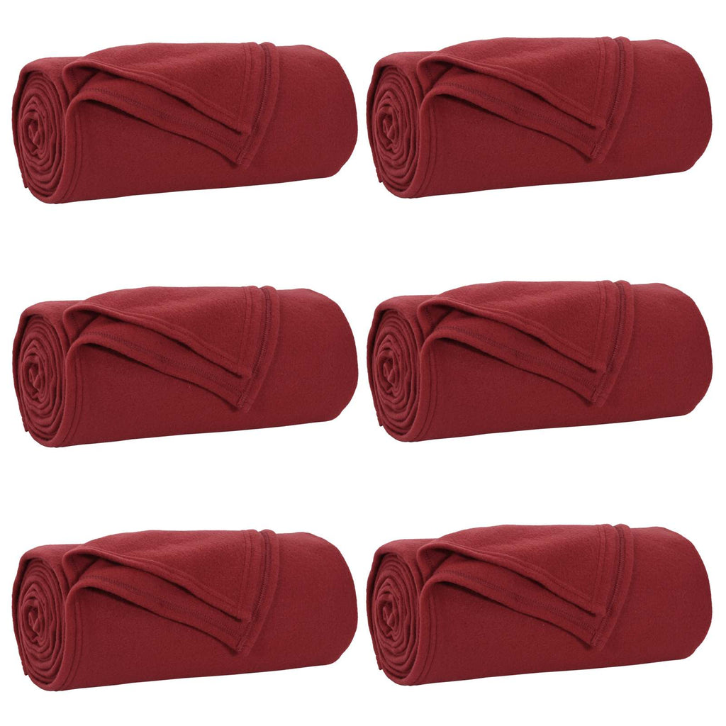 Wohndecken 6 pcs Bordeauxrot 270 x 240 cm Fleece