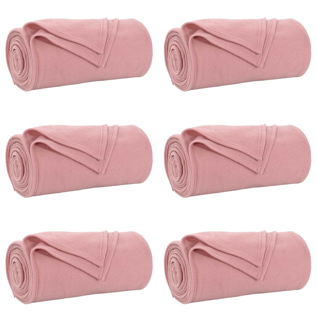 Wohndecken 6 pcs Rosa 170 x 130 cm Fleece