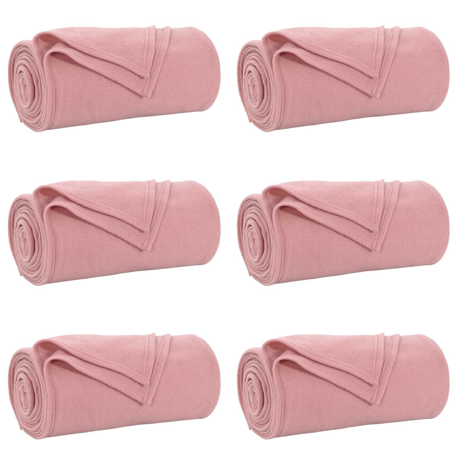 Wohndecken 6 pcs Rosa 240 x 220 cm Fleece