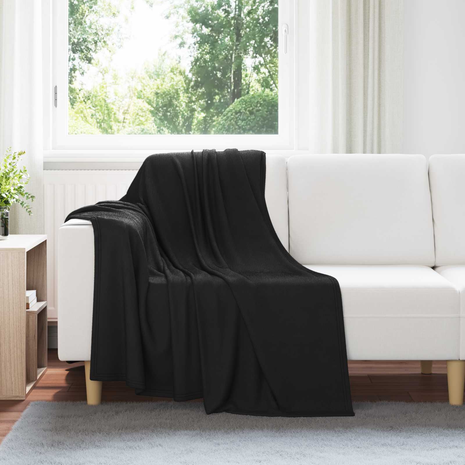 Wohndecken 24 pcs Schwarz 170 x 130 cm Fleece