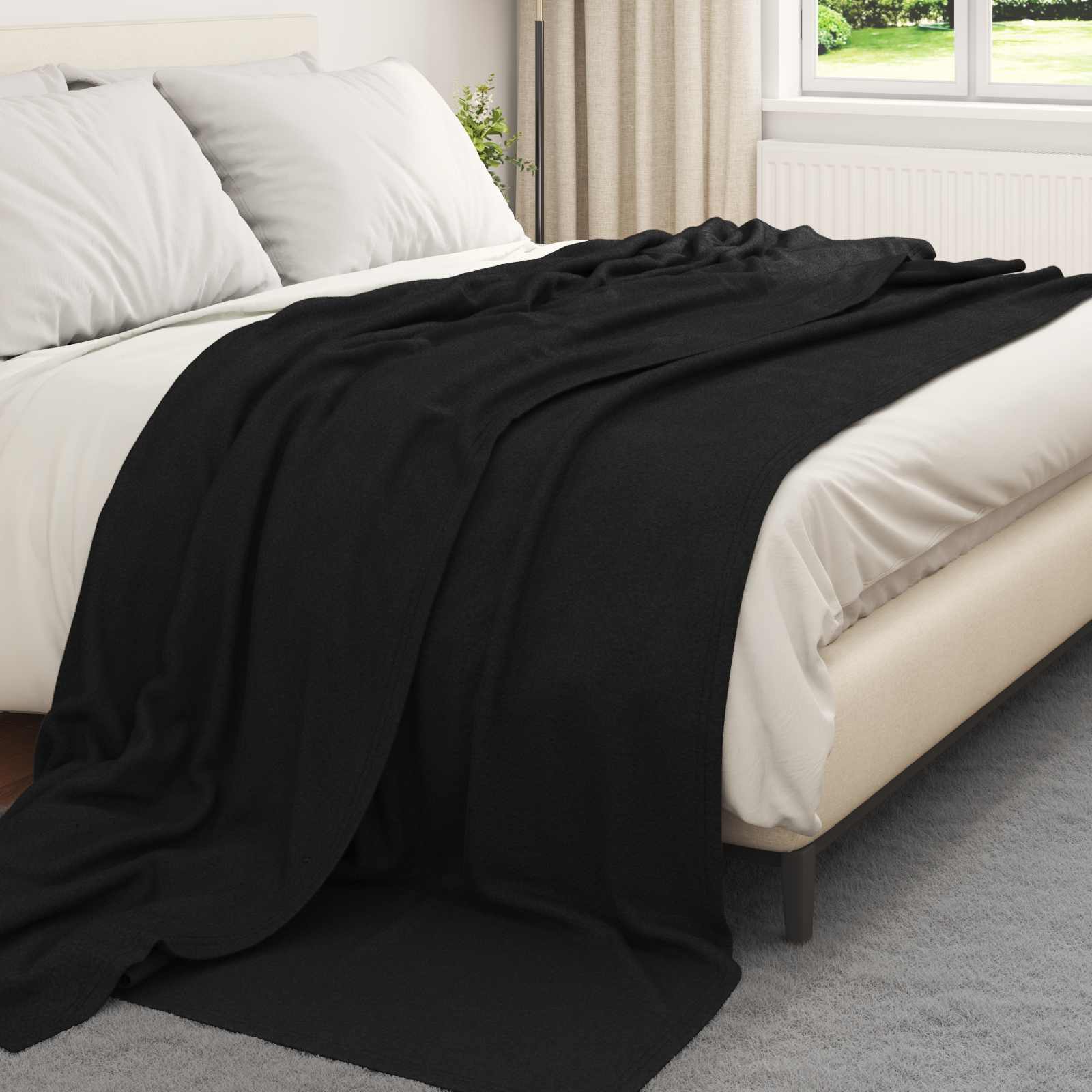 Wohndecken 24 pcs Schwarz 270 x 240 cm Fleece