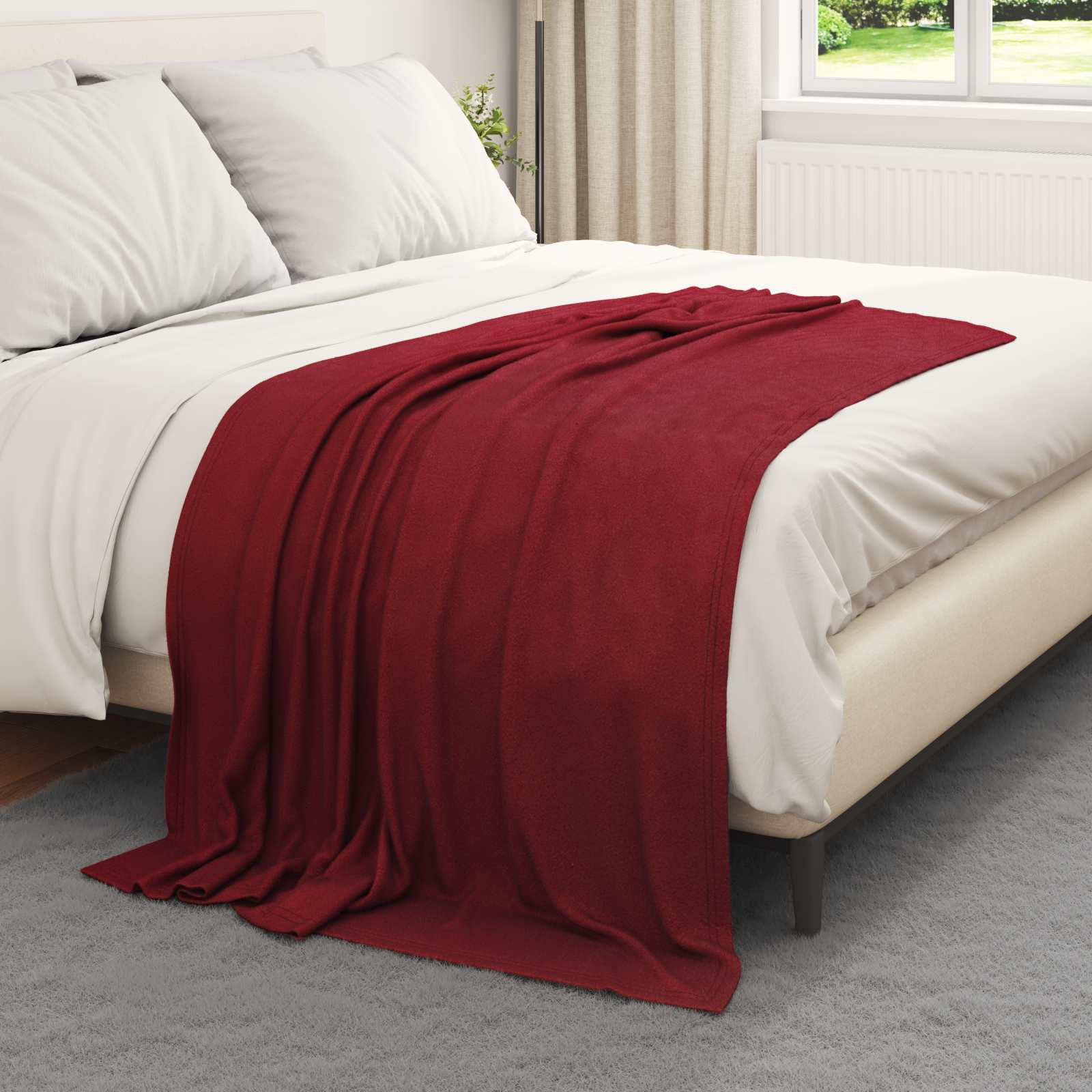 Wohndecken 24 pcs Bordeauxrot 170 x 130 cm Fleece