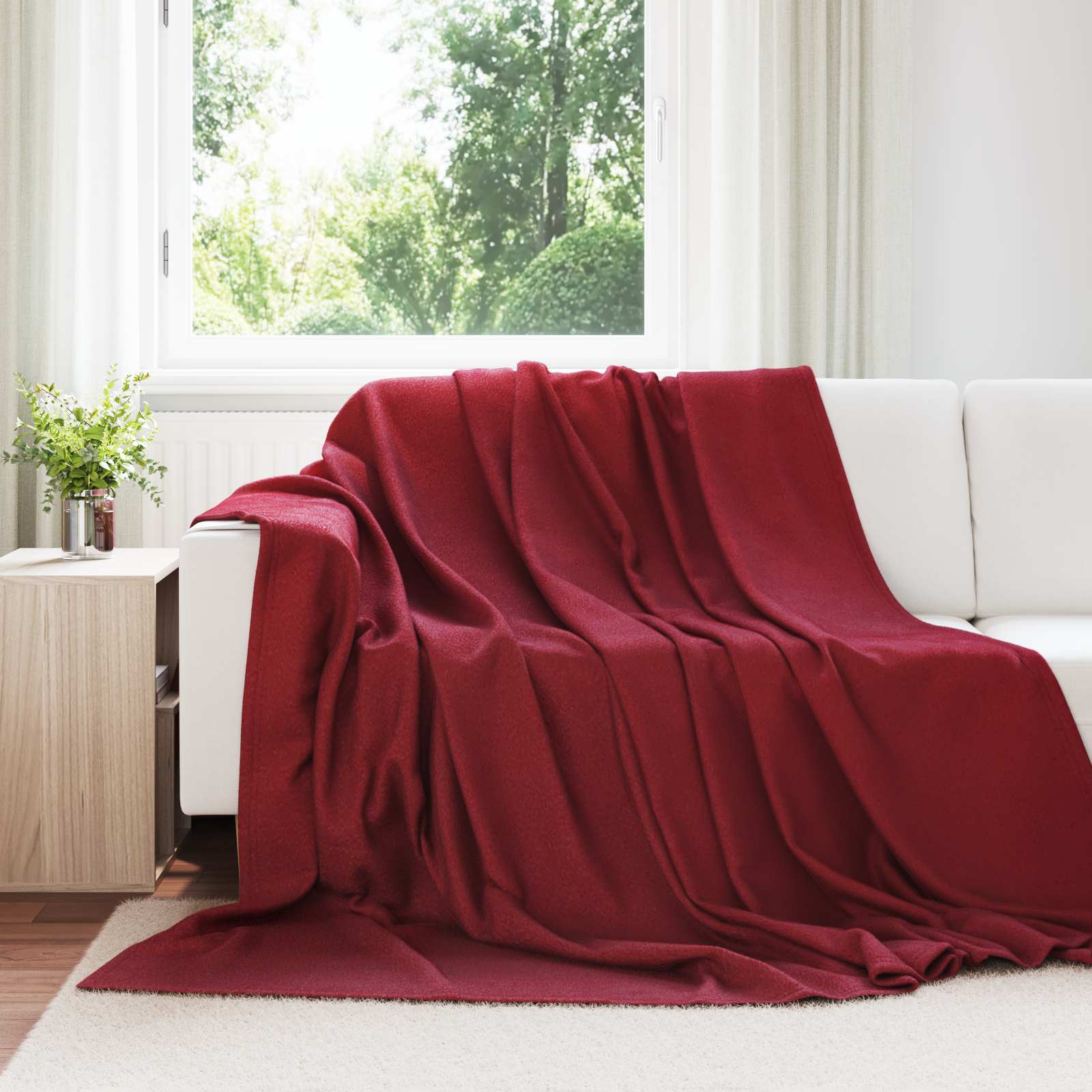 Wohndecken 24 pcs Bordeauxrot 270 x 240 cm Fleece