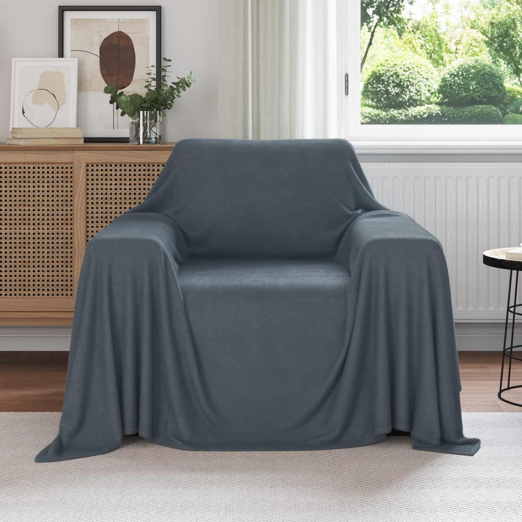 Überwurfdecke Dunkelgrau 210 x 140 cm Fleece
