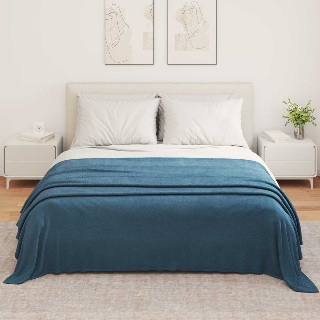 Überwurfdecke Marineblau 350 x 270 cm Fleece