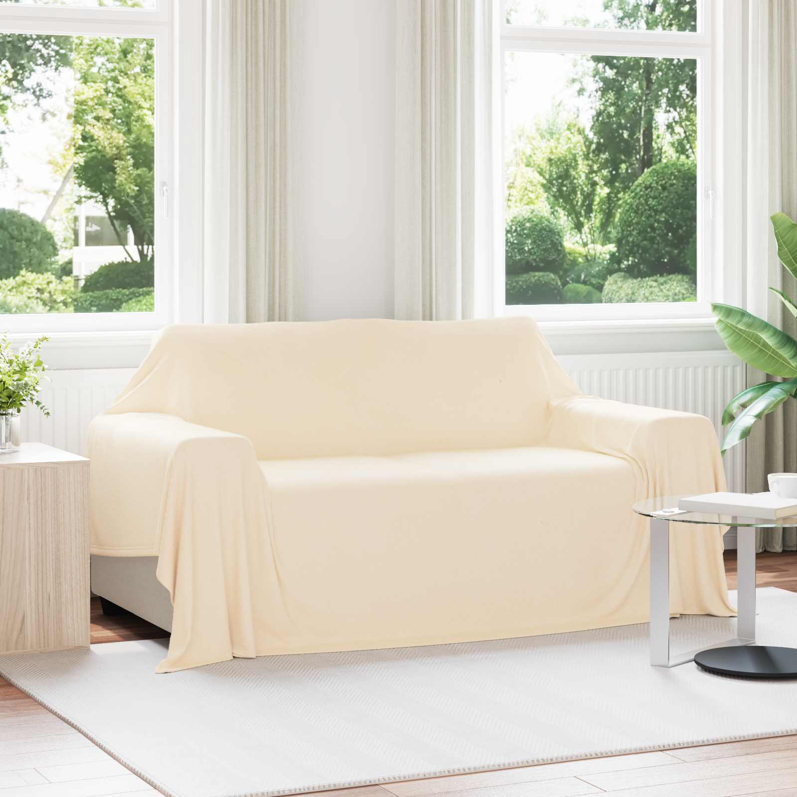 Wohndecken 6 pcs Creme 280 x 210 cm Fleece