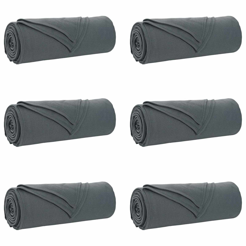 Wohndecken 6 pcs Dunkelgrau 210 x 140 cm Fleece