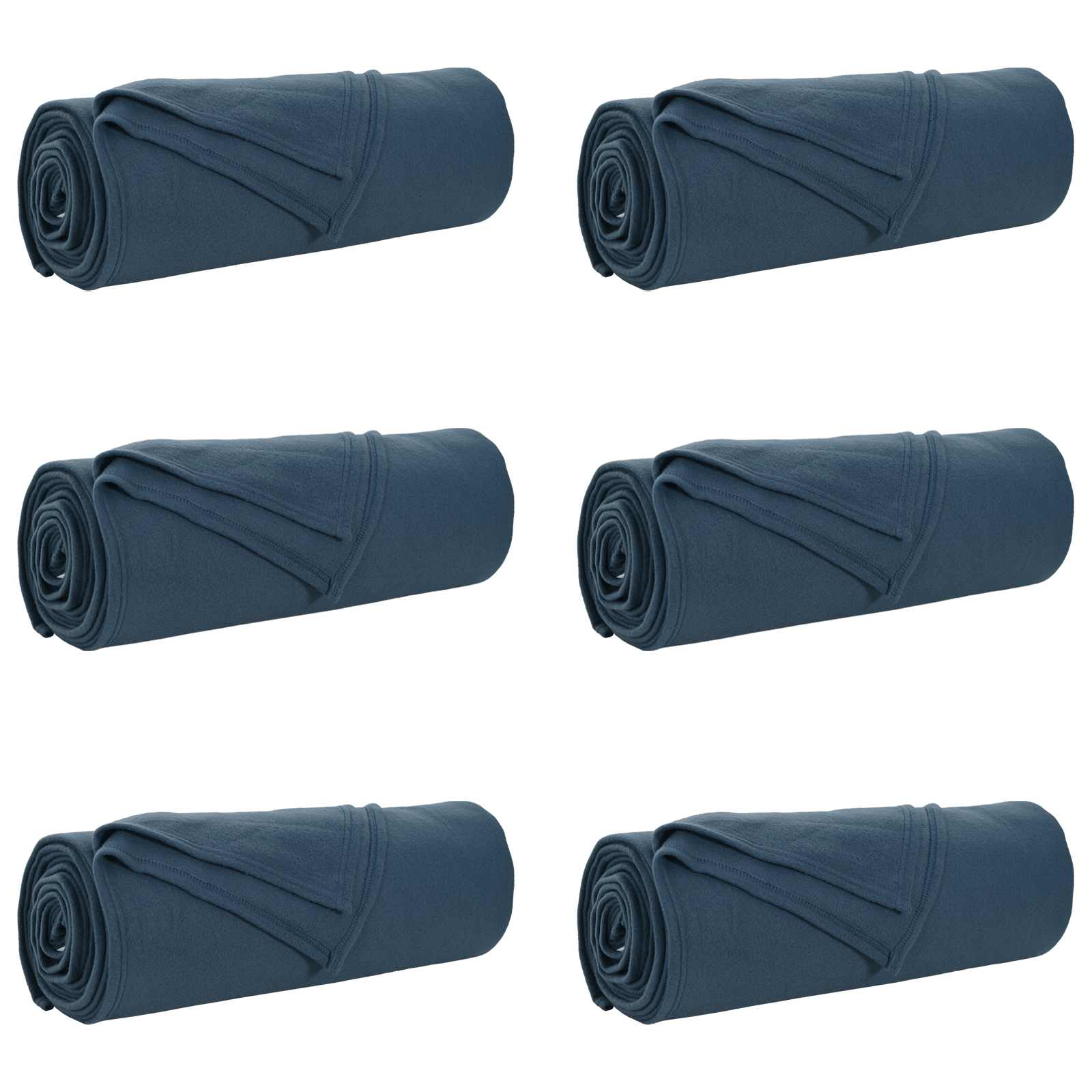 Wohndecken 6 pcs Marineblau 210 x 140 cm Fleece