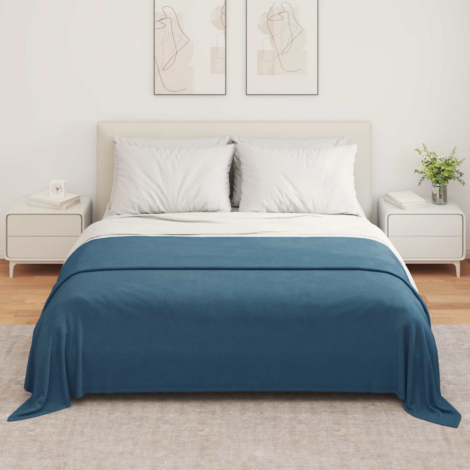Wohndecken 6 pcs Marineblau 280 x 210 cm Fleece