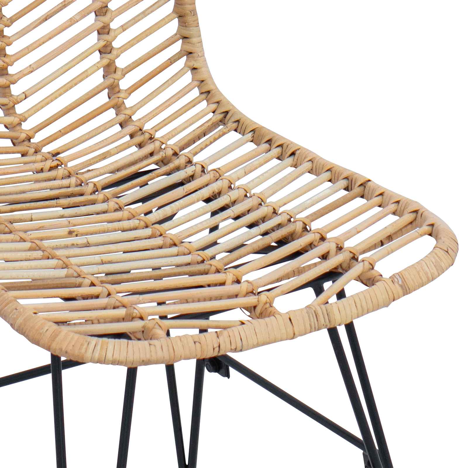 Barstuhl 2 pcs 44,5 x 54,5 x 97,5 cm Rattan und Eisen