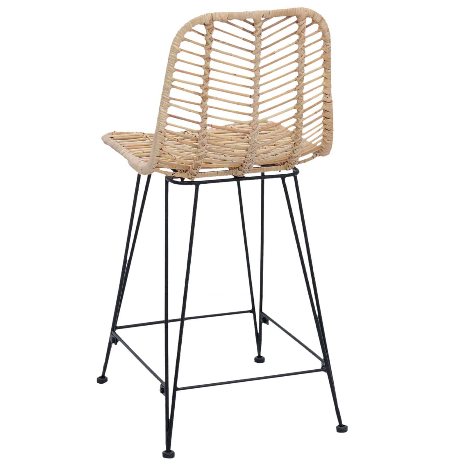 Barstuhl 2 pcs 44,5 x 54,5 x 97,5 cm Rattan und Eisen