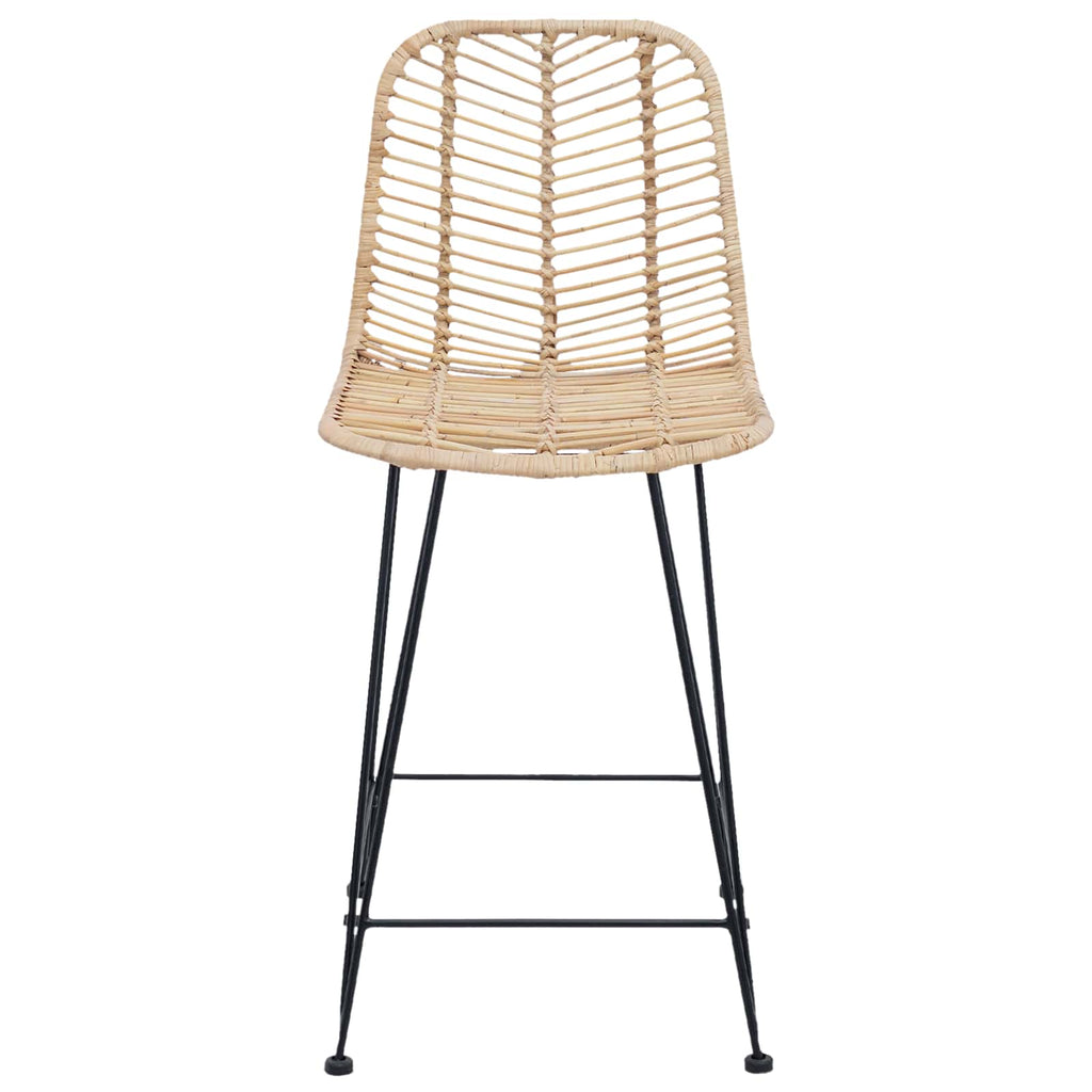 Barstuhl 2 pcs 44,5 x 54,5 x 97,5 cm Rattan und Eisen