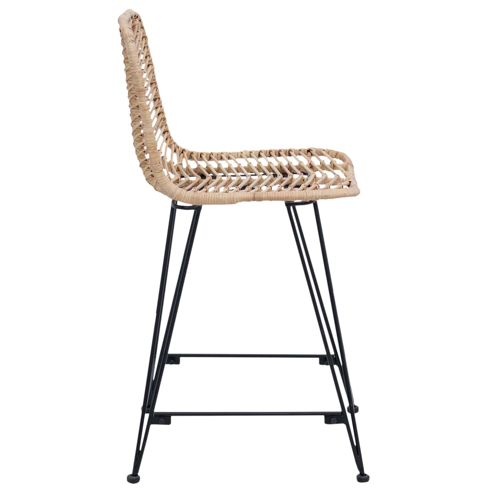Barstuhl 2 pcs 44,5 x 54,5 x 97,5 cm Rattan und Eisen