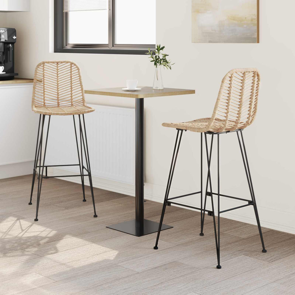 Barstuhl 2 pcs 44 x 52 x 111 cm Rattan und Eisen
