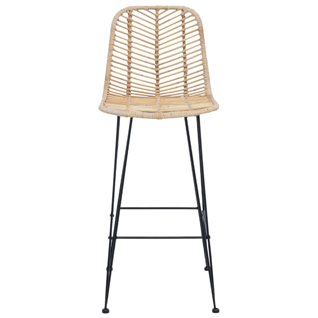 Barstuhl 2 pcs 44 x 52 x 111 cm Rattan und Eisen