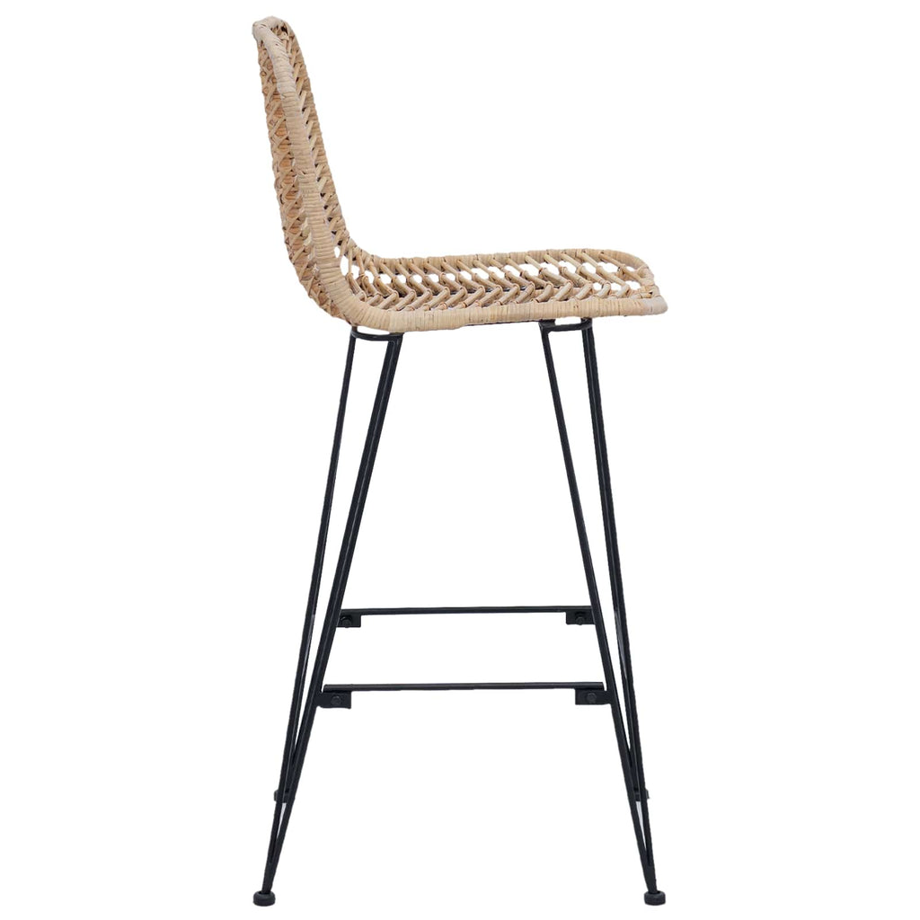 Barstuhl 2 pcs 44 x 52 x 111 cm Rattan und Eisen