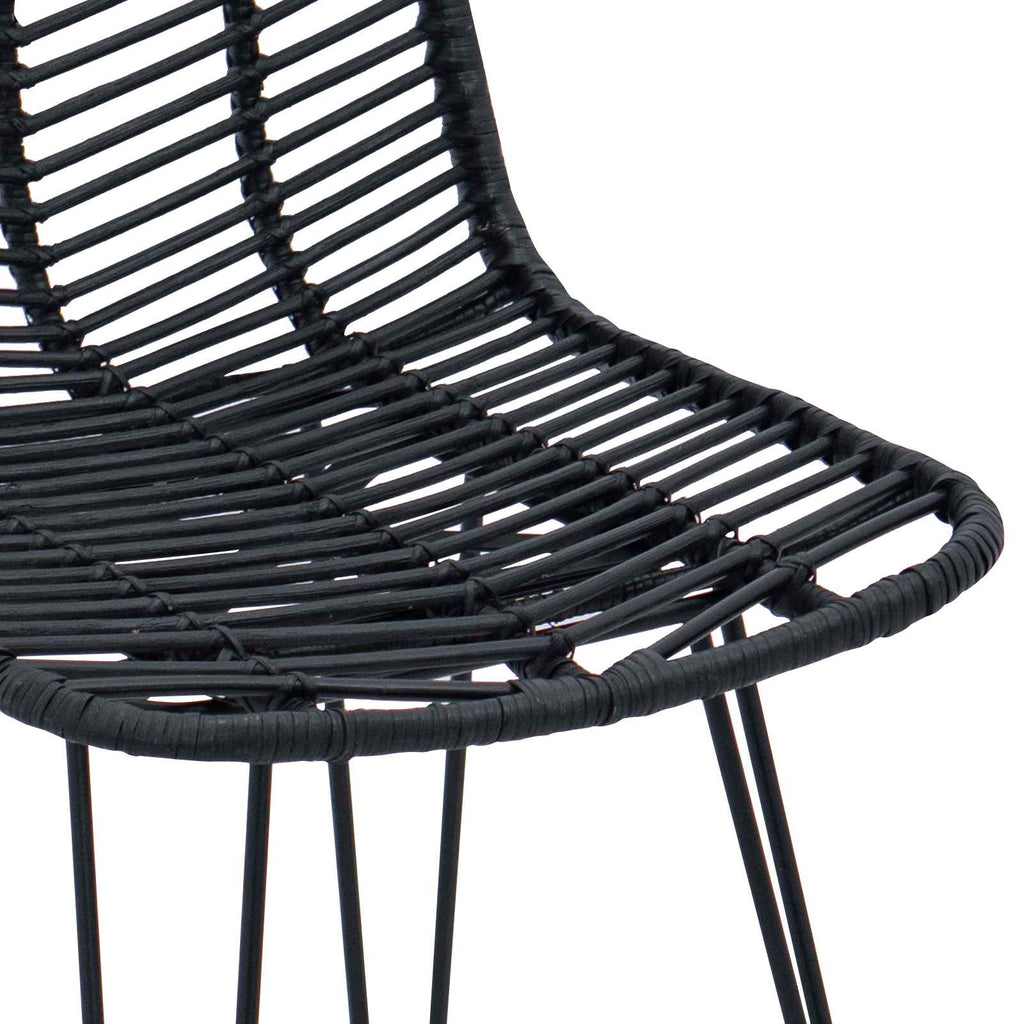 Barstuhl 2 pcs 44,5 x 54,5 x 97,5 cm Rattan und Eisen