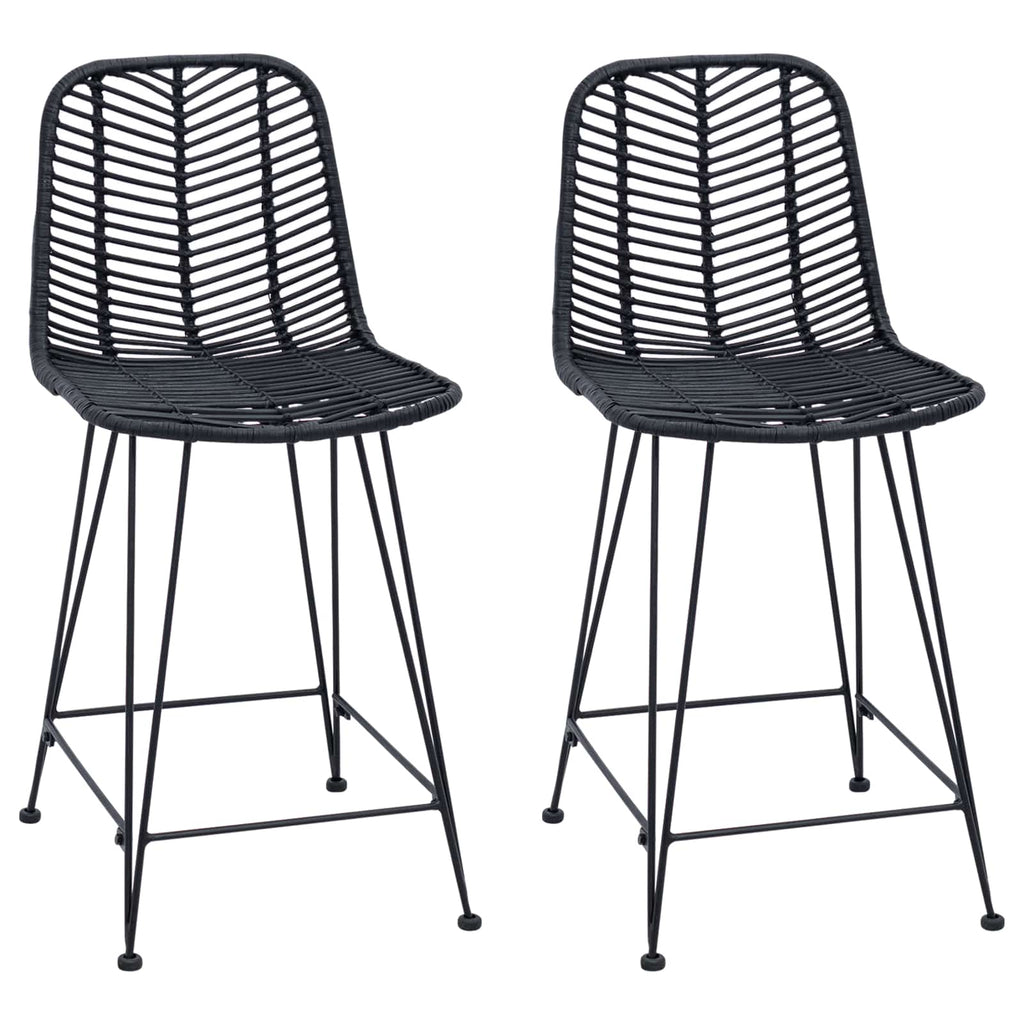 Barstuhl 2 pcs 44,5 x 54,5 x 97,5 cm Rattan und Eisen