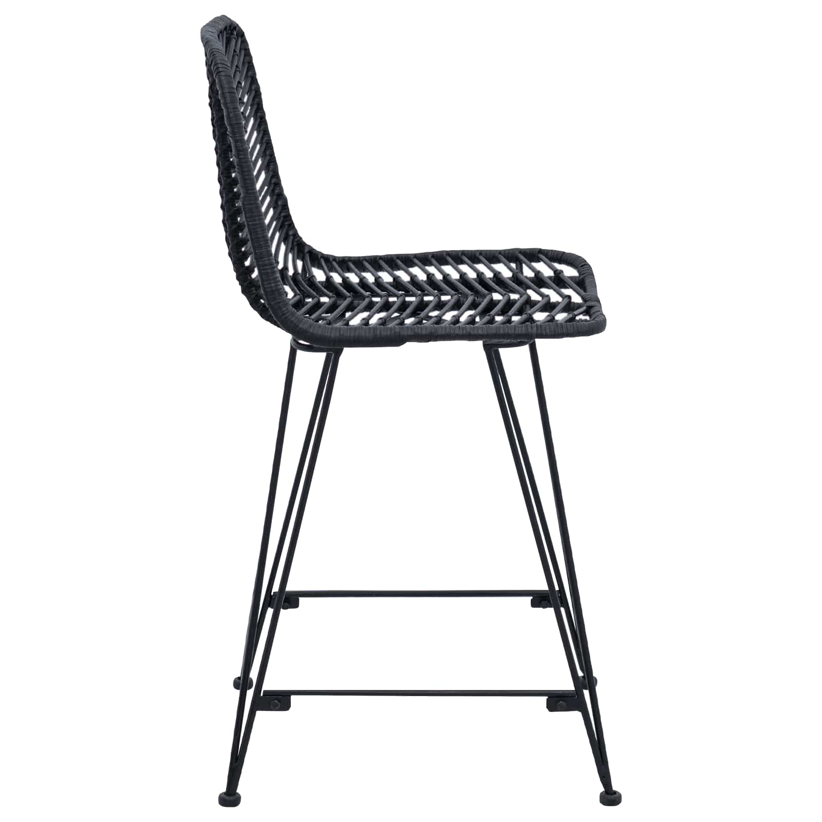 Barstuhl 2 pcs 44,5 x 54,5 x 97,5 cm Rattan und Eisen