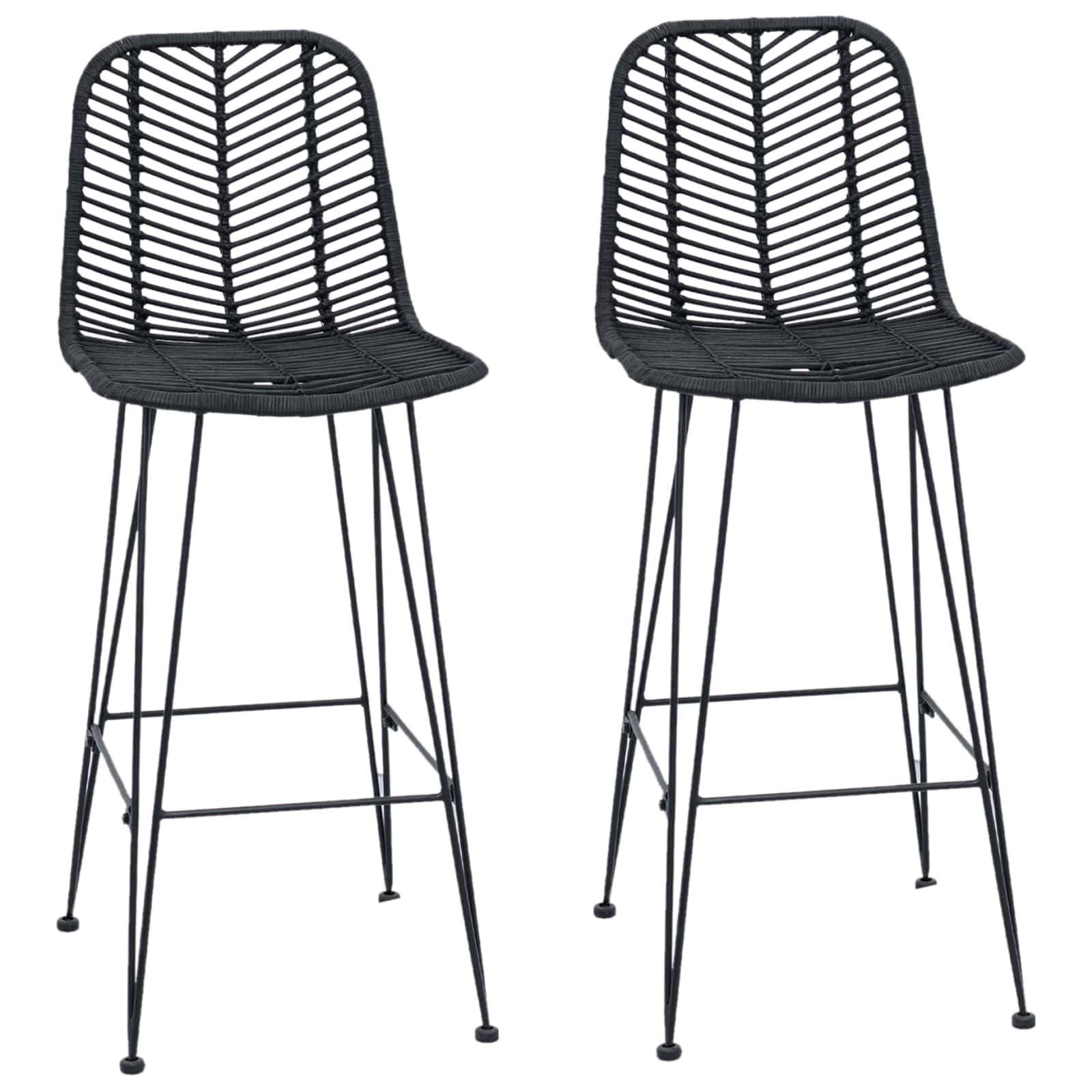 Barstuhl 2 pcs 44 x 52 x 111 cm Rattan und Eisen