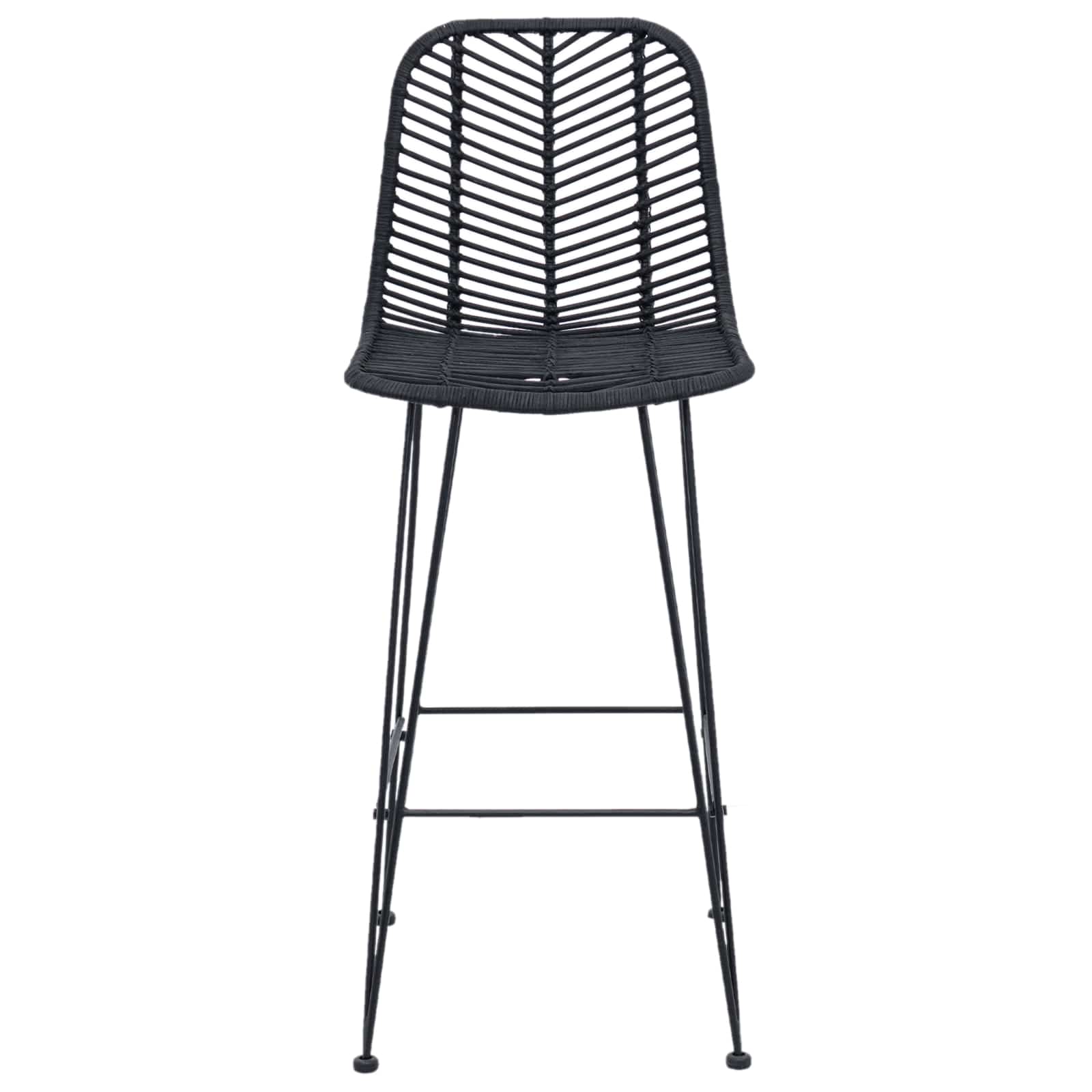 Barstuhl 2 pcs 44 x 52 x 111 cm Rattan und Eisen