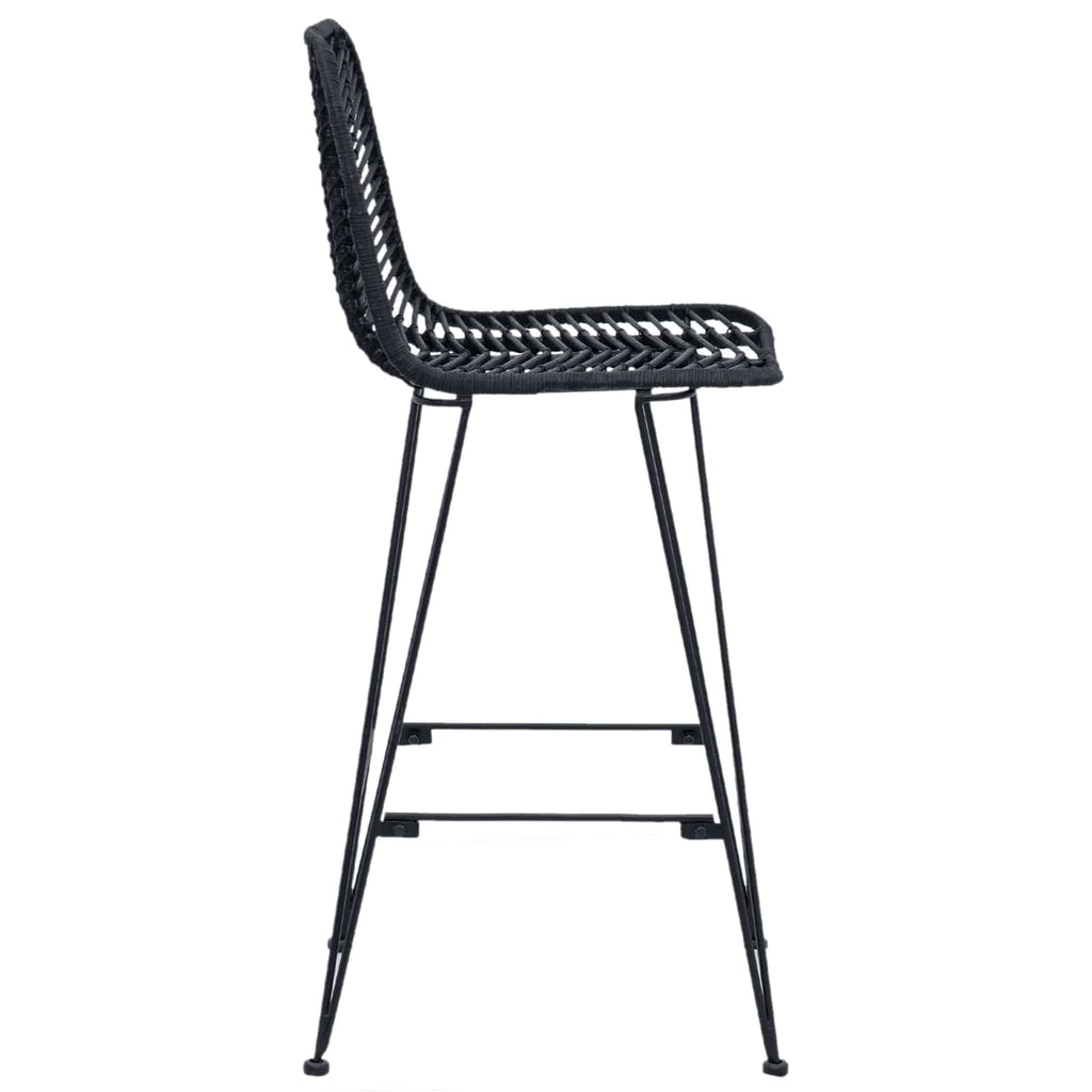 Barstuhl 2 pcs 44 x 52 x 111 cm Rattan und Eisen
