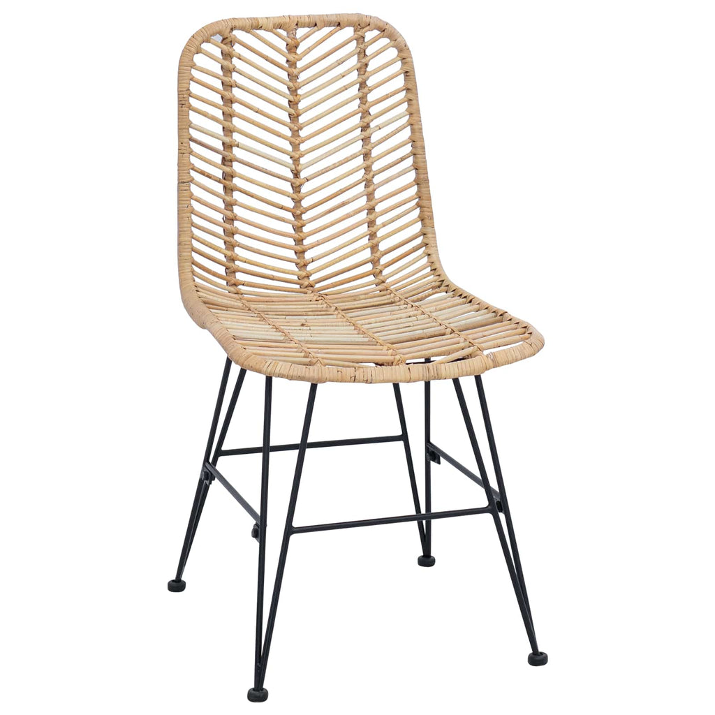 Esszimmerstuhl 2 pcs Rattan und Eisen Natur 44,5 x 54,5 x 85 cm