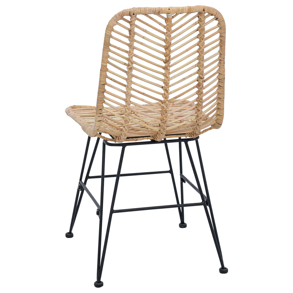 Esszimmerstuhl 2 pcs Rattan und Eisen Natur 44,5 x 54,5 x 85 cm