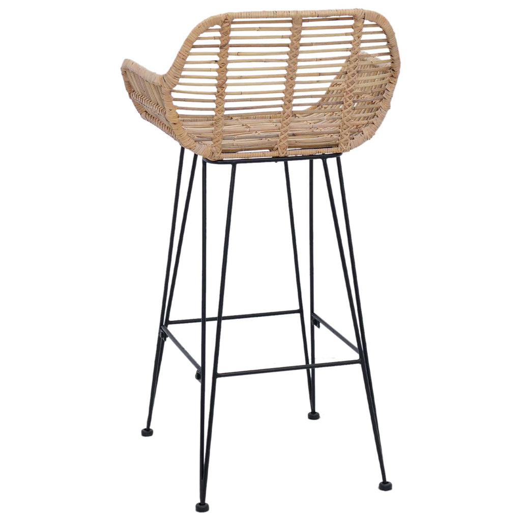 Barstuhl 2 pcs 55 x 52 x 92 cm Rattan und Eisen