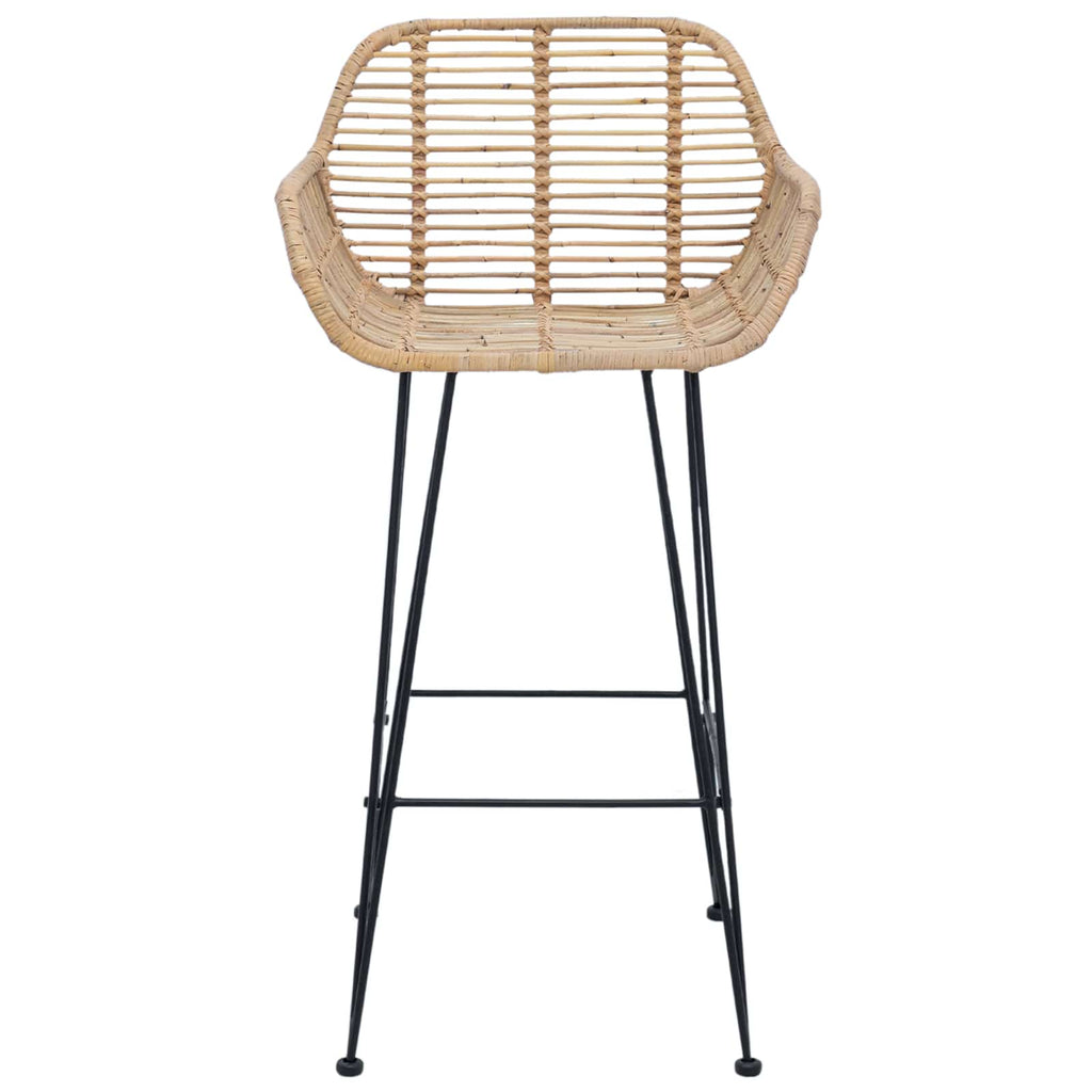 Barstuhl 2 pcs 55 x 52 x 92 cm Rattan und Eisen