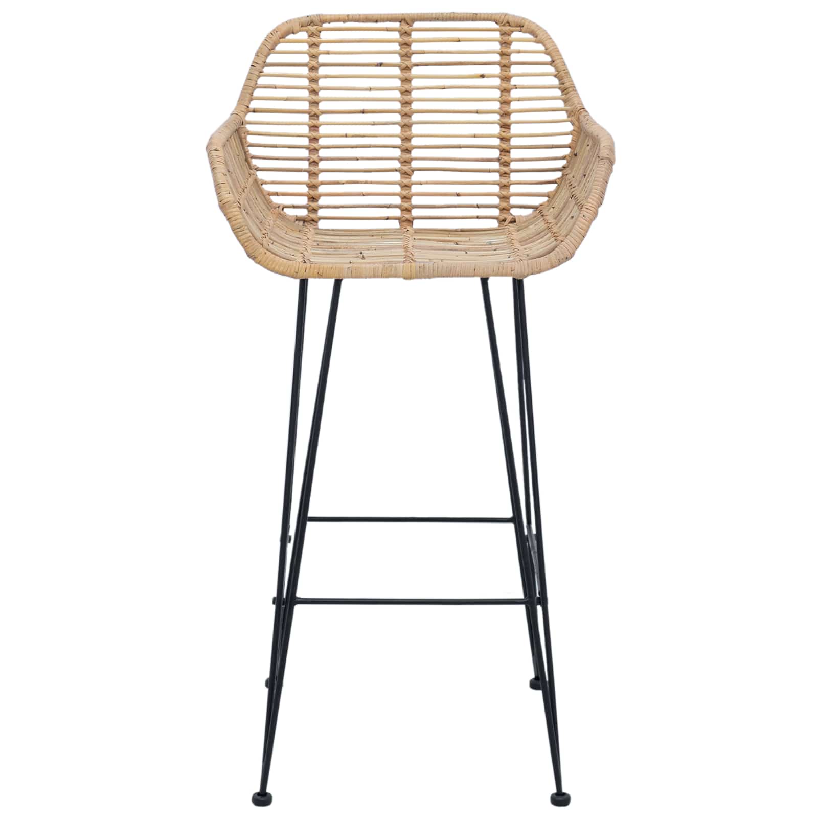Barstuhl 2 pcs 55 x 52 x 92 cm Rattan und Eisen