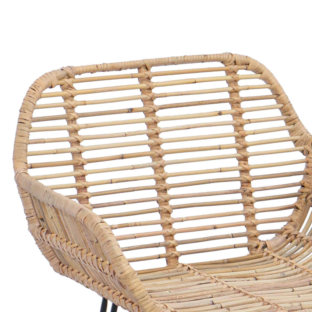 Barstuhl 2 pcs 55 x 52 x 105 cm Rattan und Eisen