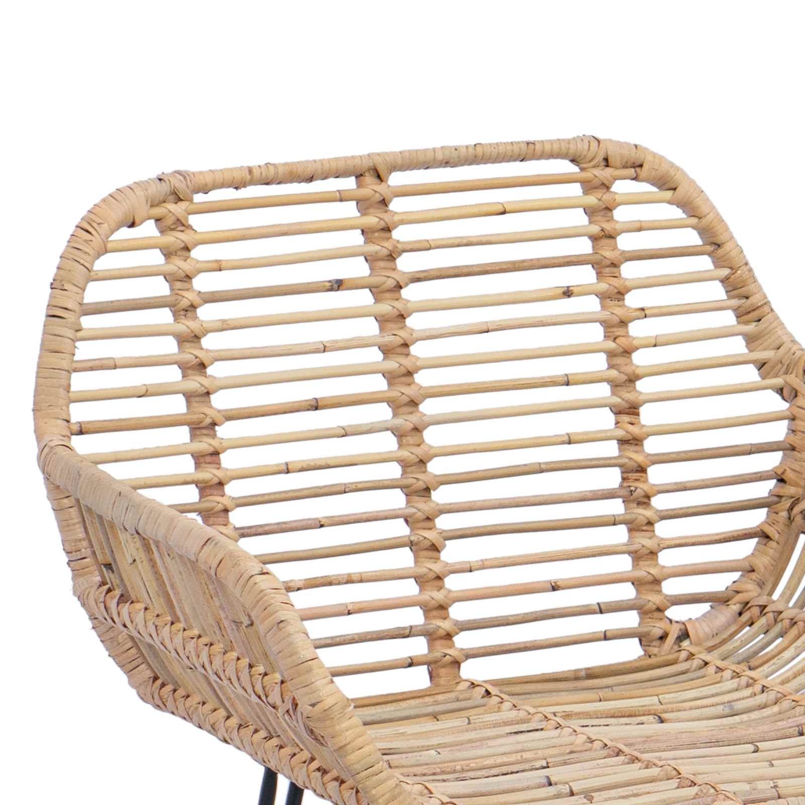 Barstuhl 2 pcs 55 x 52 x 105 cm Rattan und Eisen