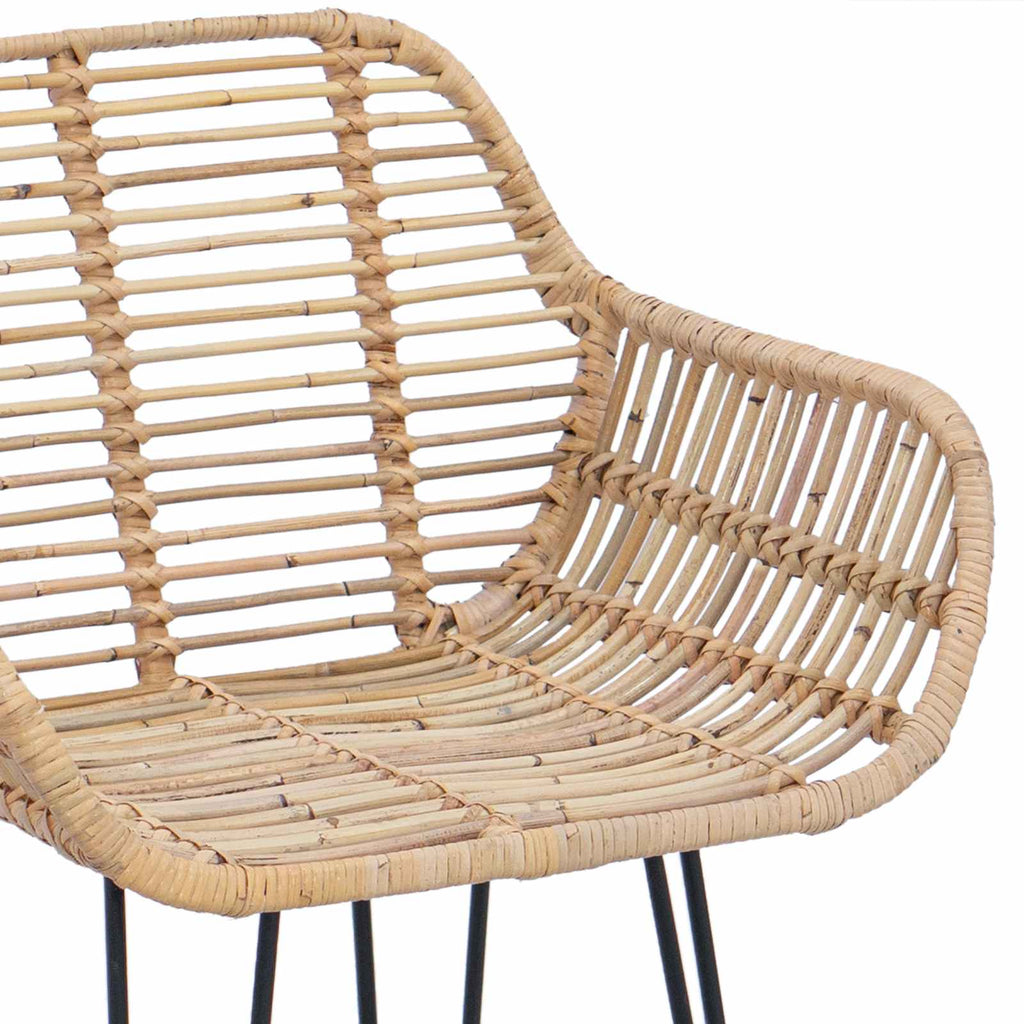 Barstuhl 2 pcs 55 x 52 x 105 cm Rattan und Eisen